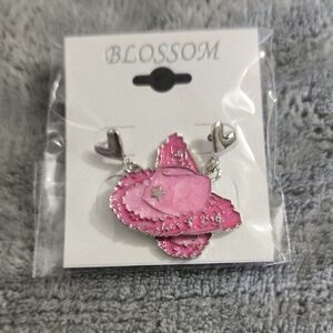 Pink Cowboy Hat Pendant Necklace - Women Jewelry